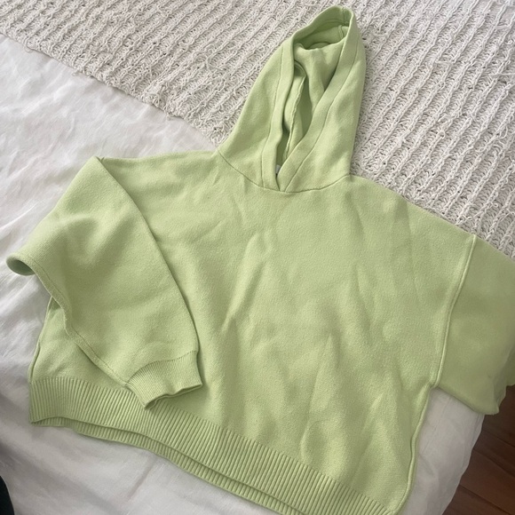 Light Green Cropped Hoodie - Picture 1 of 3
